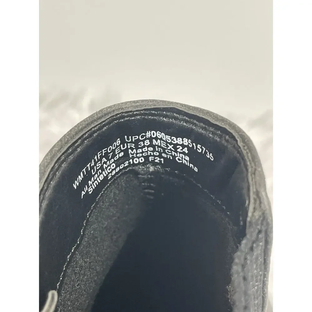 Time Tru Hidden Wedge Booties Womens 7 Black Faux Leather Edgy Minimalist Urban - Picture 4 of 7